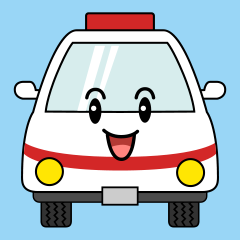 救急車の白黒イラスト