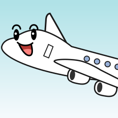 飛行機の白黒イラスト