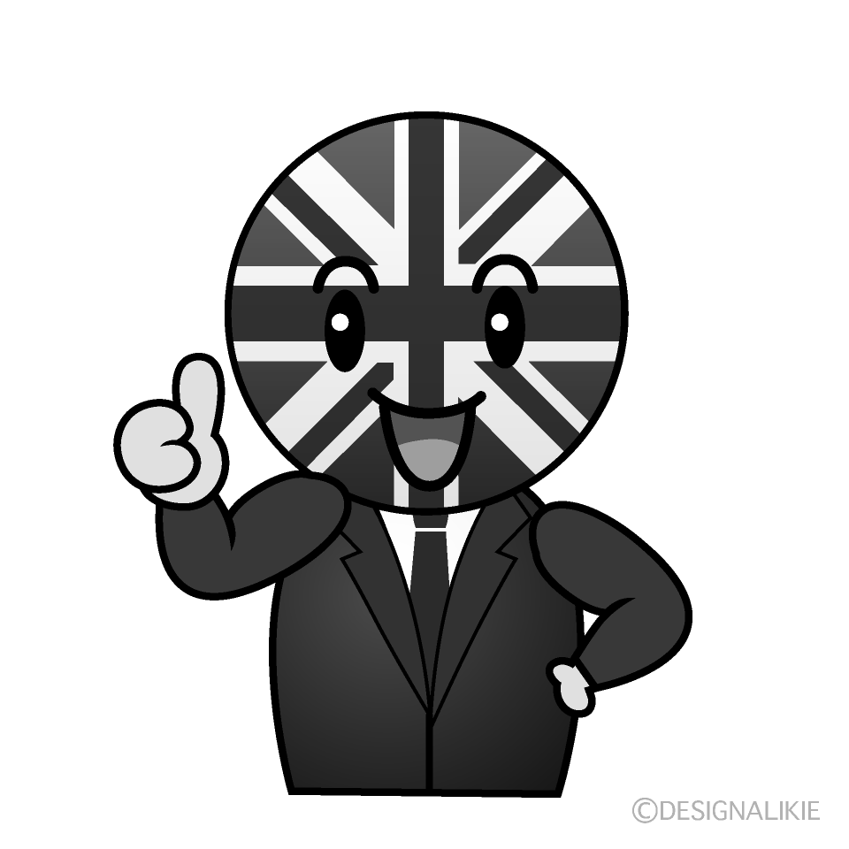 かわいいいいね！のイギリス人白黒イラスト