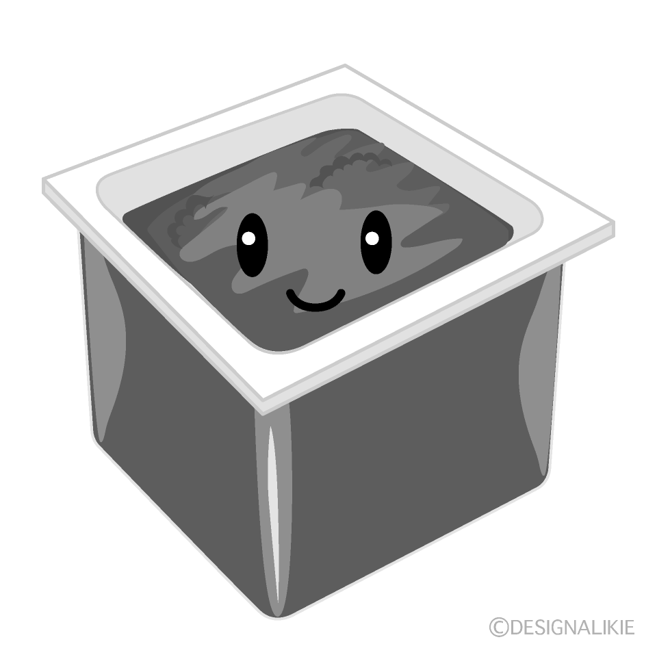 かわいい味噌白黒イラスト