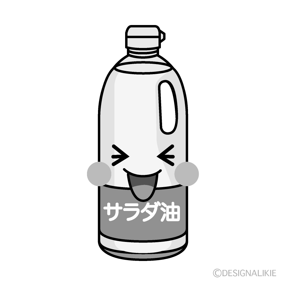 かわいい笑う油白黒イラスト