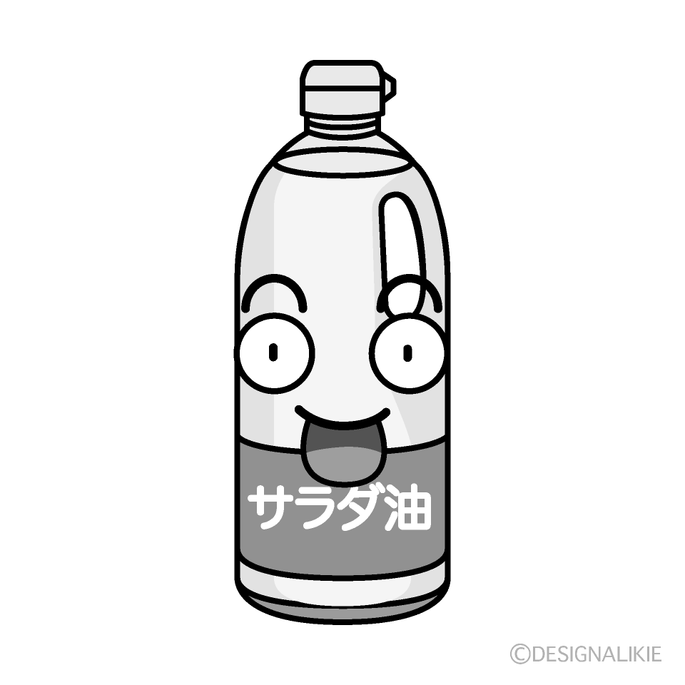 かわいい驚く油白黒イラスト