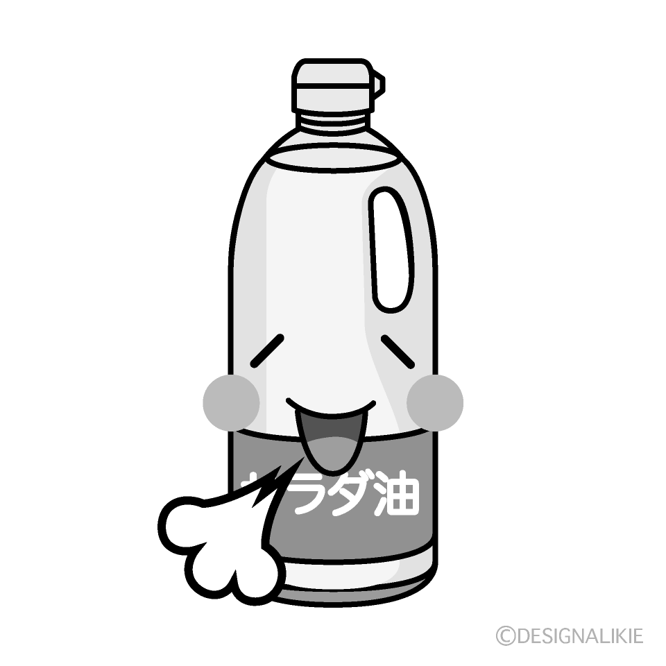 かわいいほっとする油白黒イラスト