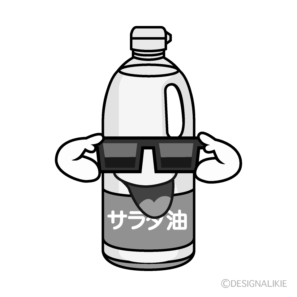 かわいいサングラスの油白黒イラスト