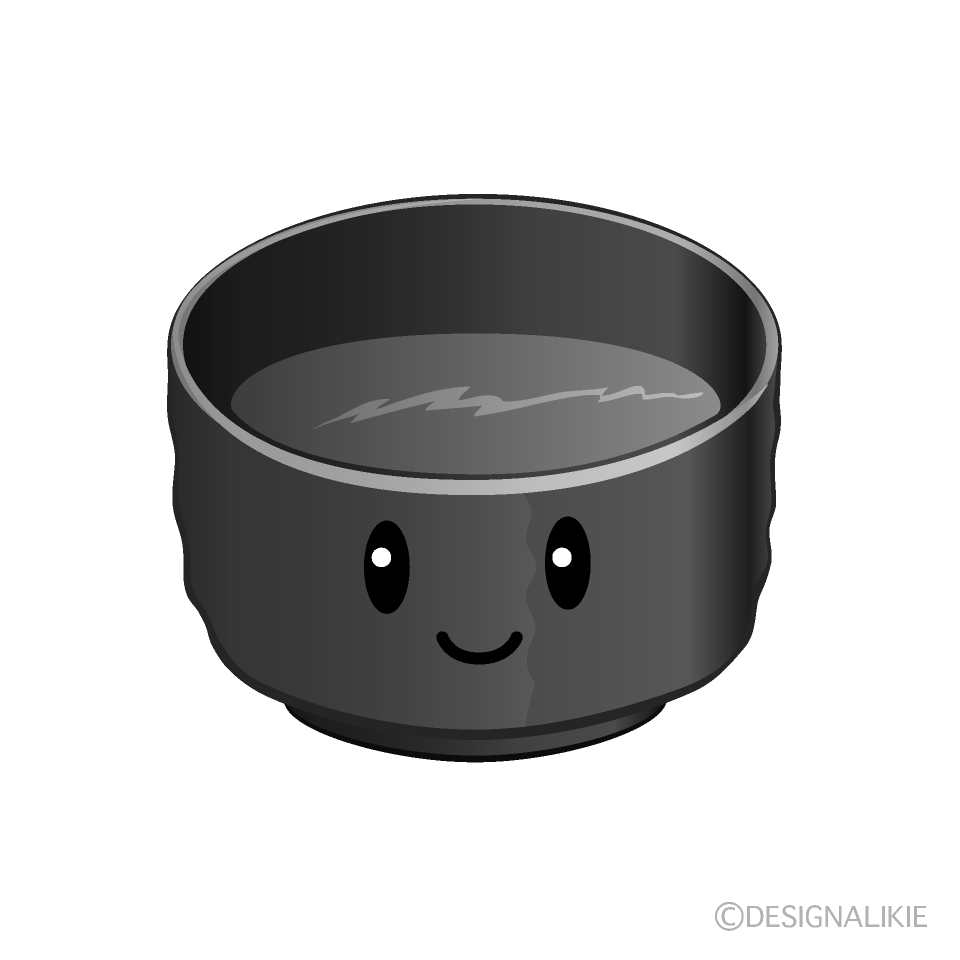 かわいい抹茶白黒イラスト