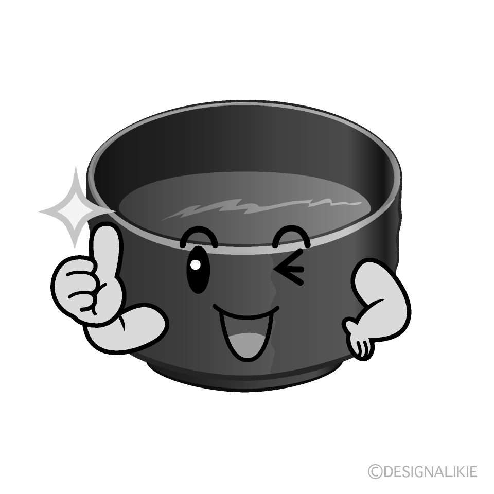 かわいいいいねする抹茶白黒イラスト