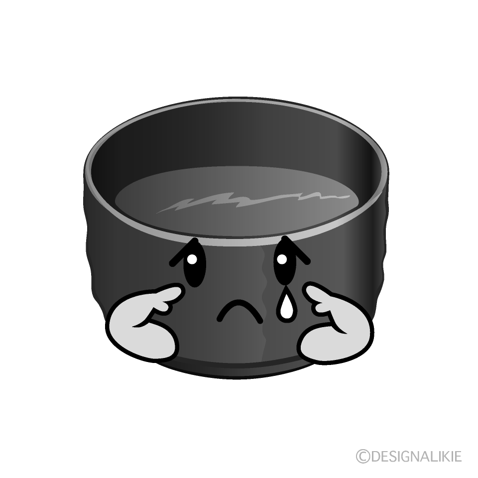 かわいい悲しい抹茶白黒イラスト