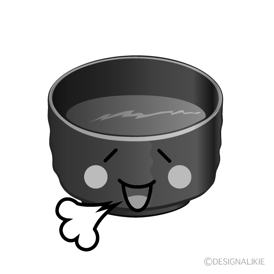 かわいいほっとする抹茶白黒イラスト