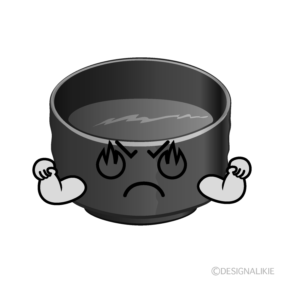 かわいい熱意の抹茶白黒イラスト