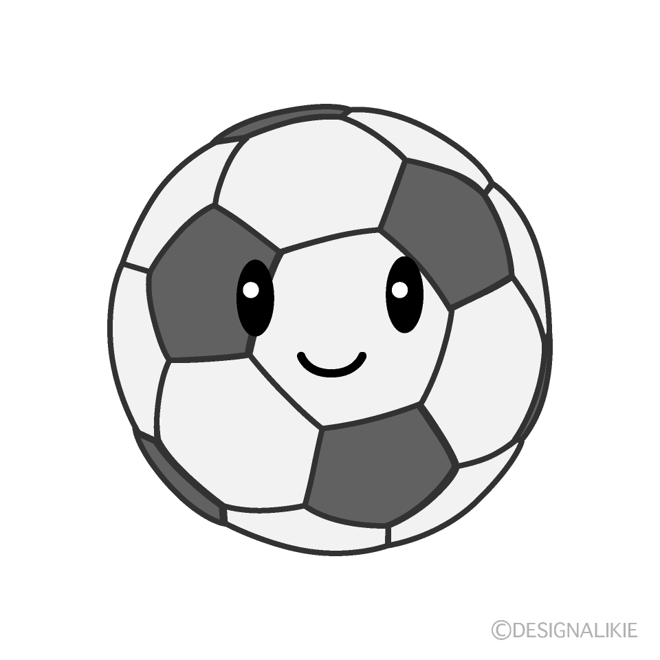 かわいいサッカーボール白黒イラスト