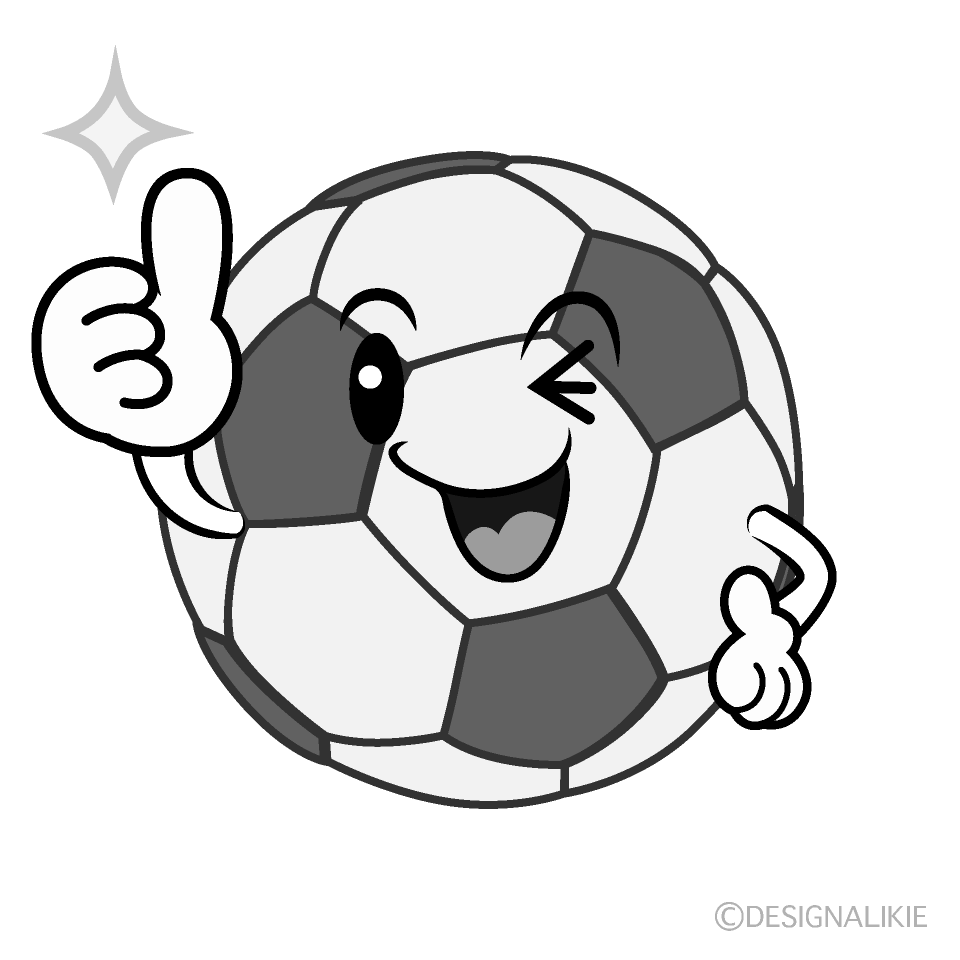 かわいいいいね！のサッカーボール白黒イラスト