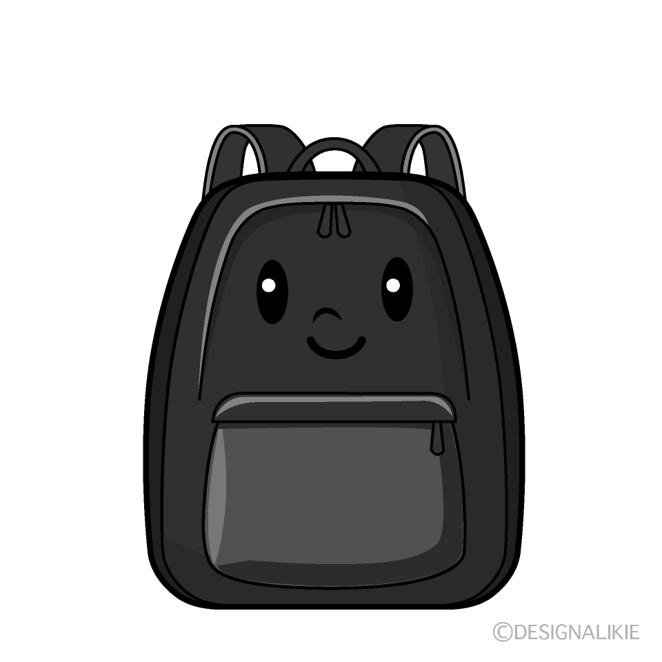 かわいいリュックサック白黒イラスト