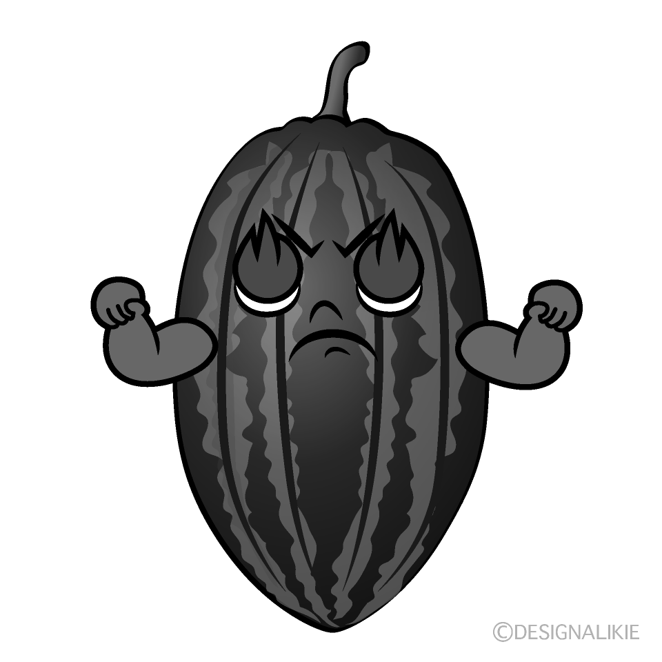 かわいい熱意のカカオ白黒イラスト