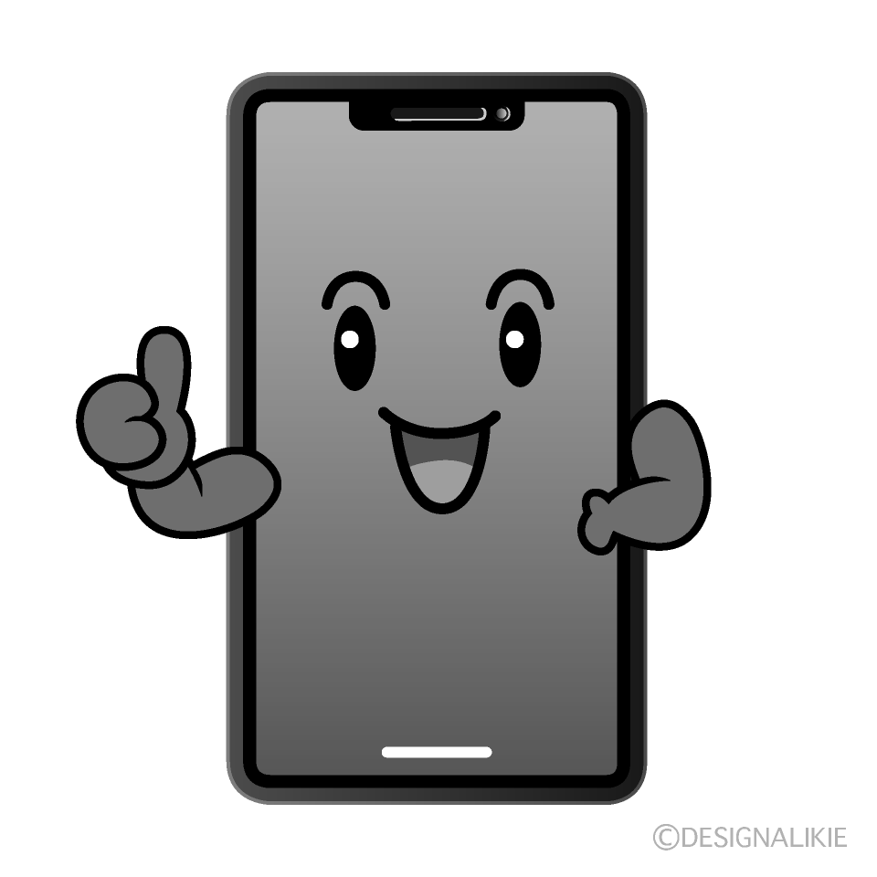 かわいいいいね！のスマホ白黒イラスト