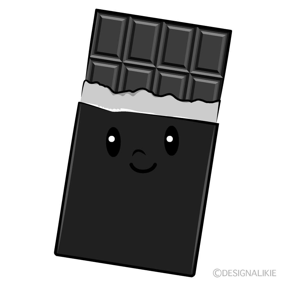 かわいいチョコレート白黒イラスト