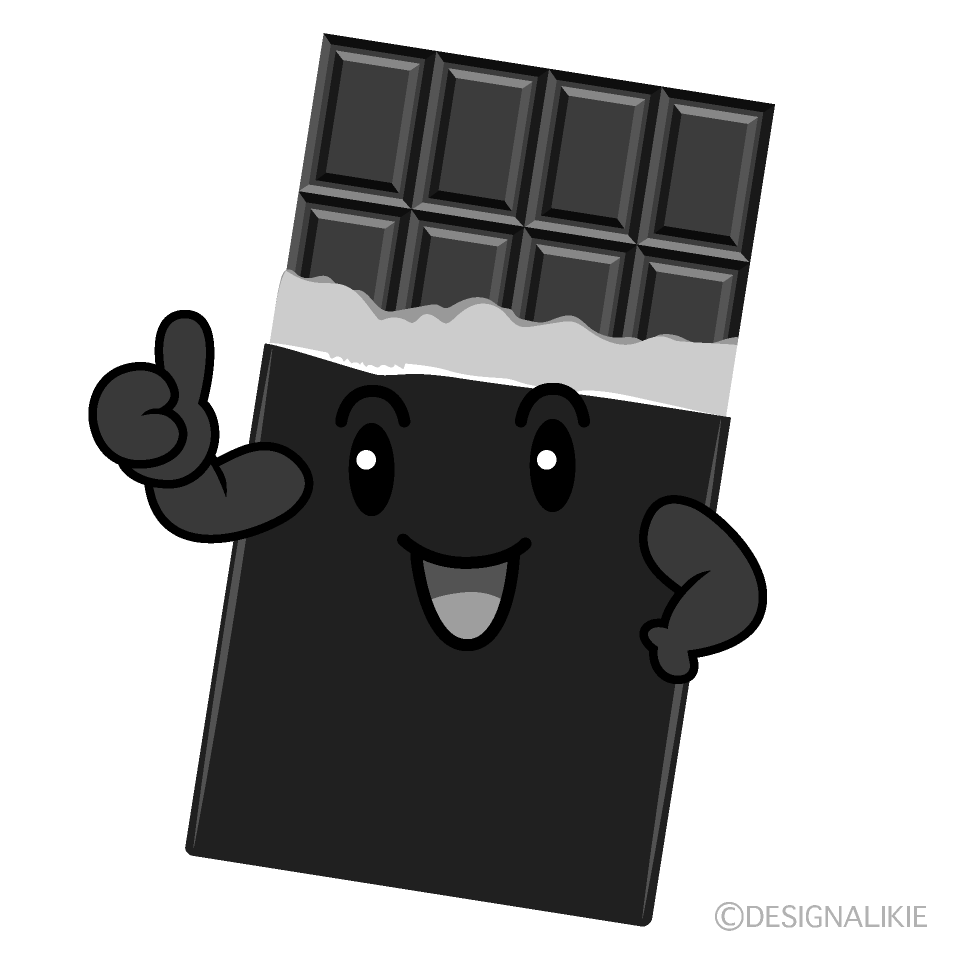 かわいいいいね！のチョコレート白黒イラスト