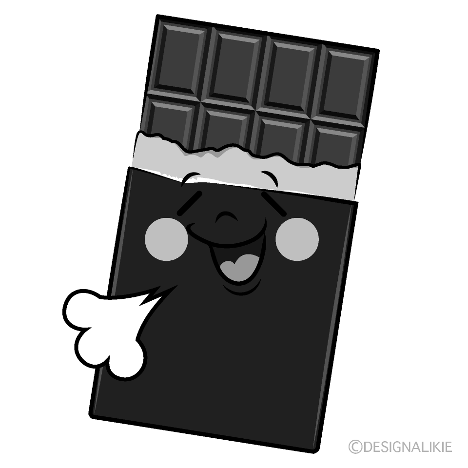 かわいいリラックスしたチョコレート白黒イラスト