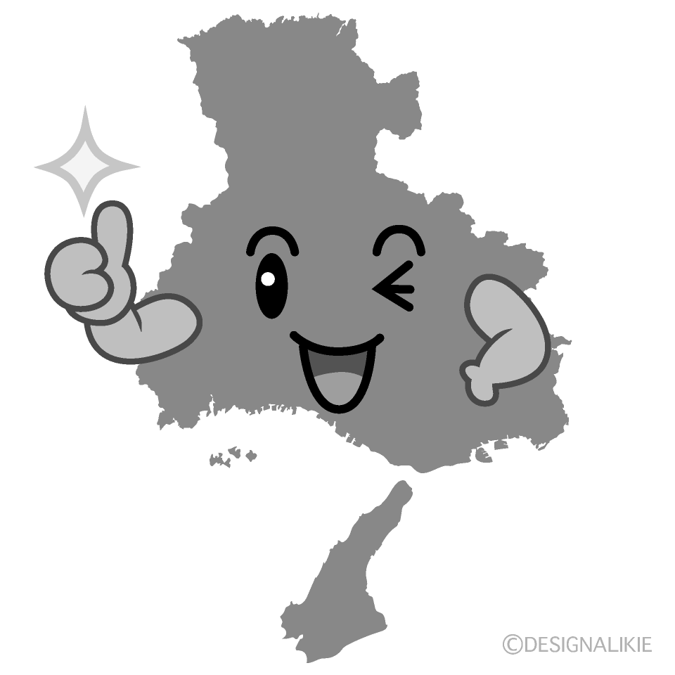 かわいいいいね！の兵庫県白黒イラスト