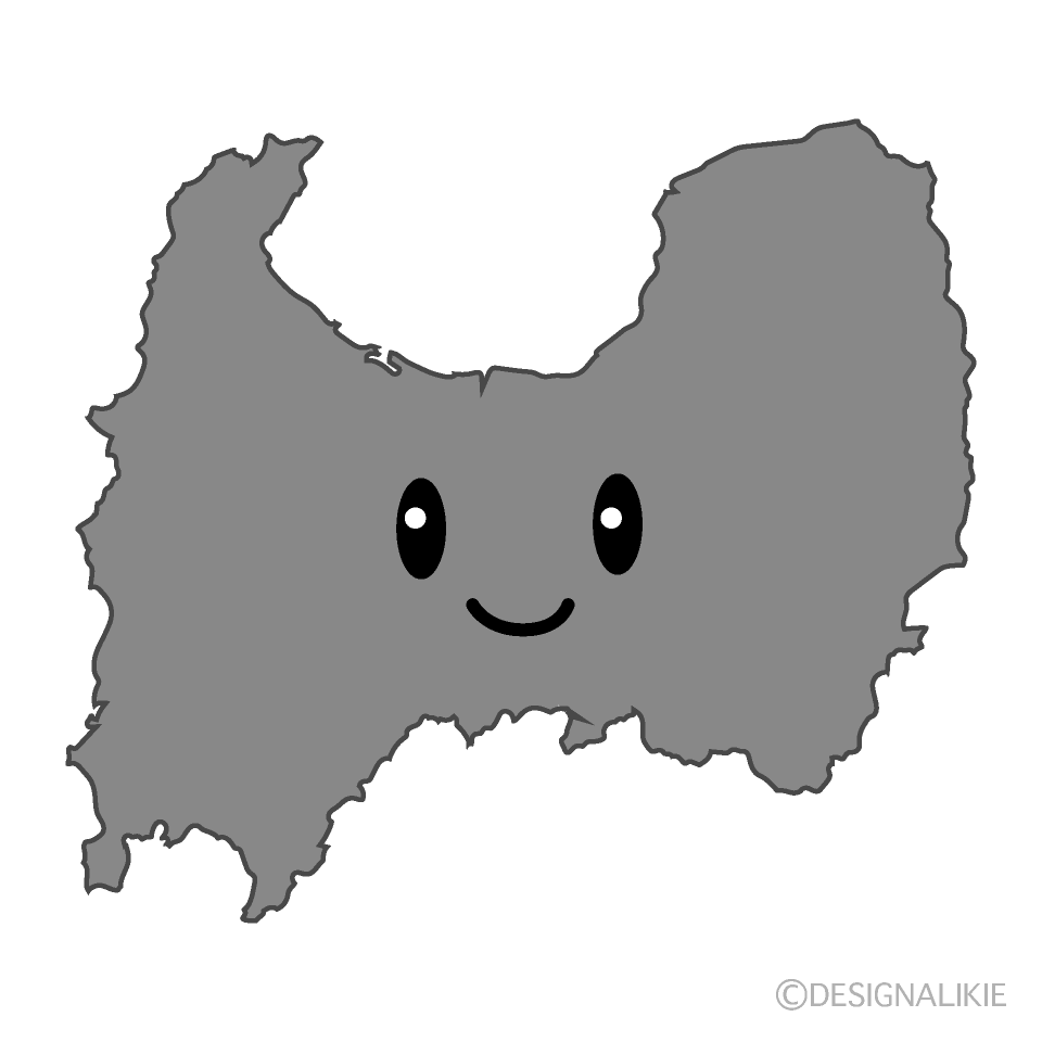 かわいい富山県白黒イラスト