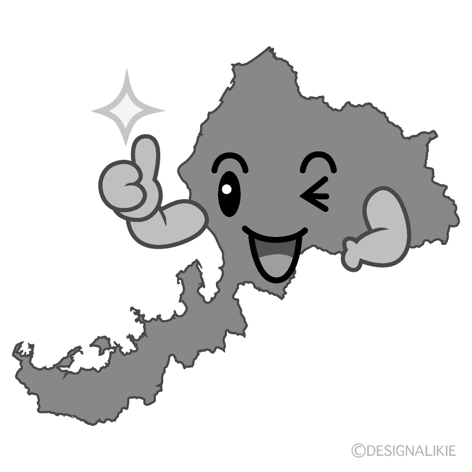 かわいいいいね！の福井県白黒イラスト