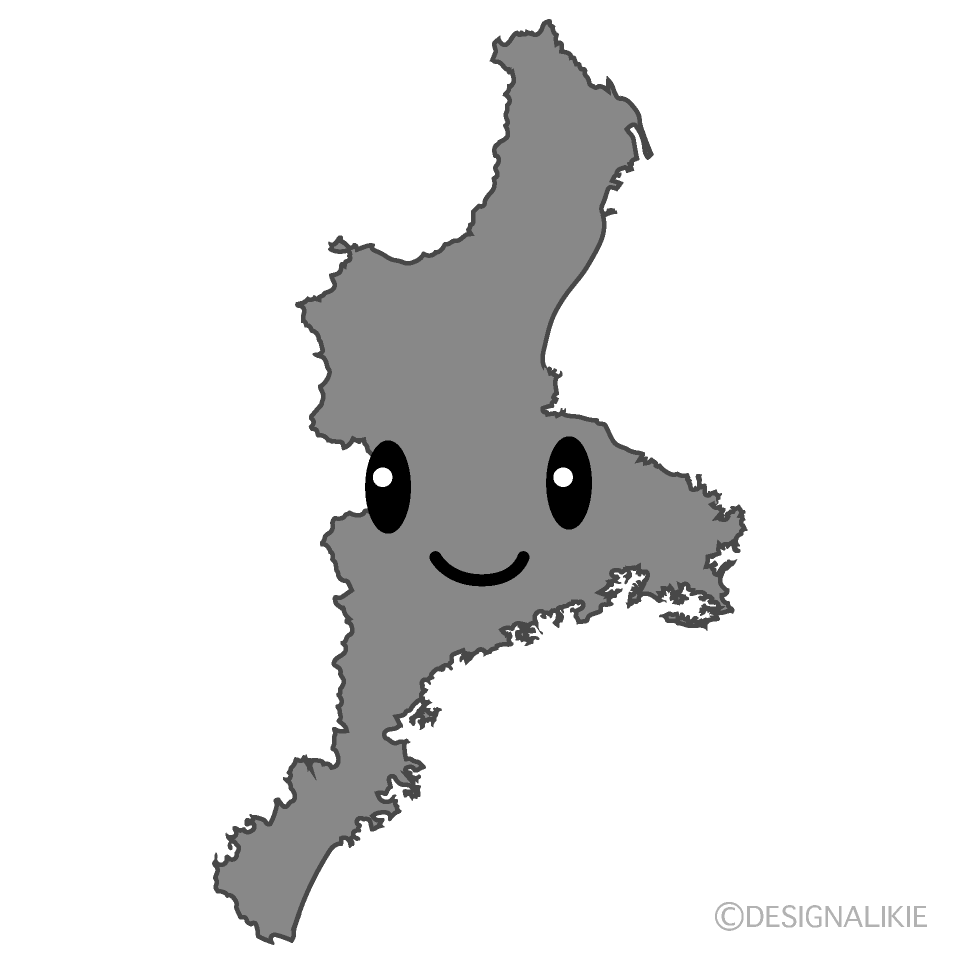 かわいい三重県白黒イラスト